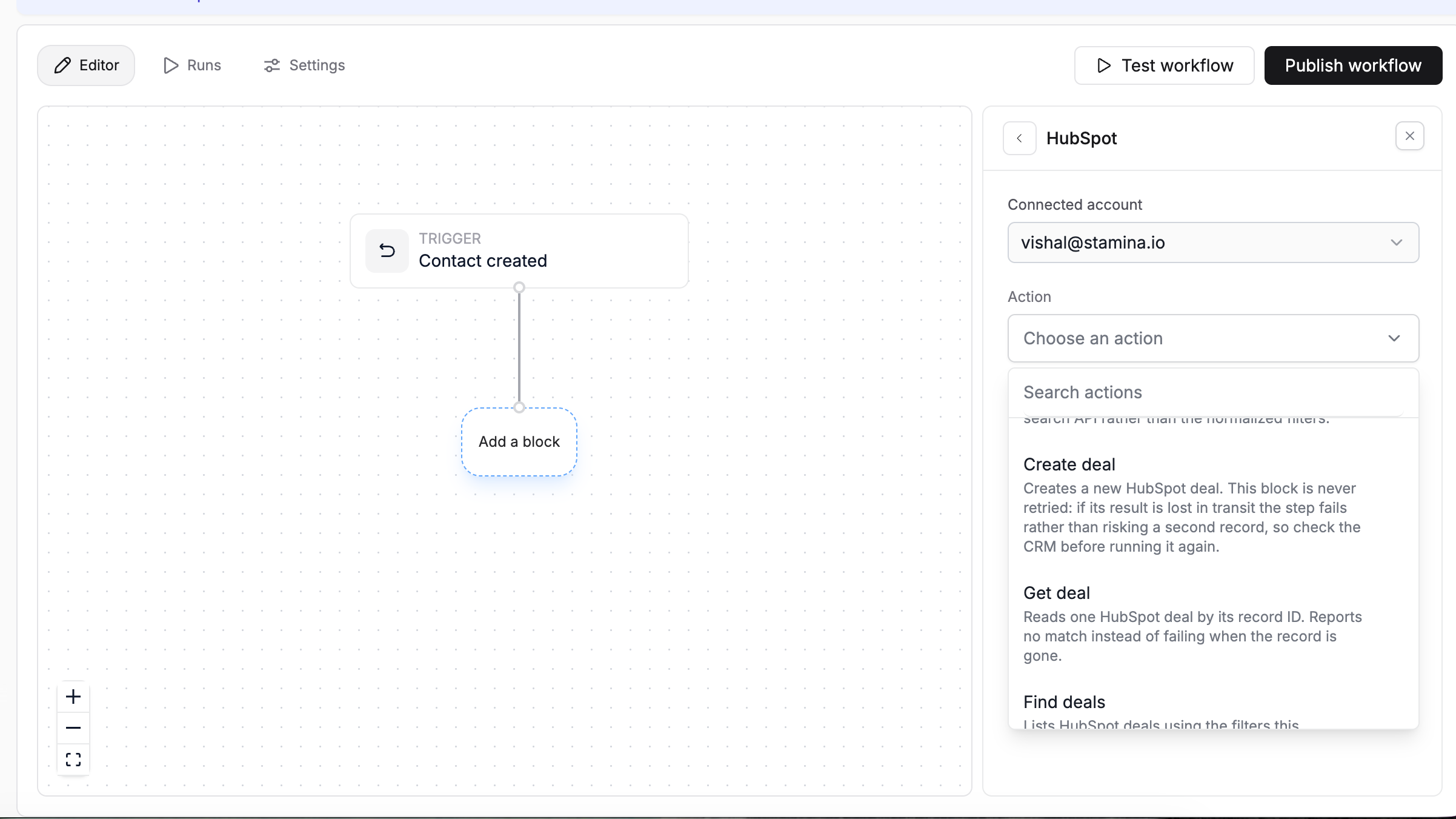 Rekordy CRM powiązane z działaniami w ramach procesu sprzedaży Stamina